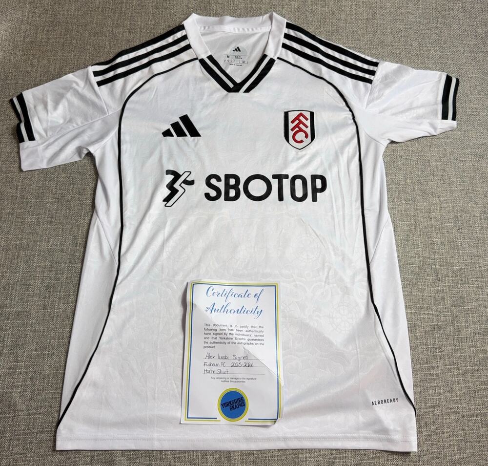 Alex Iwobi Signed Fulham 2025/26 Adidas Home Jersey M COA #17